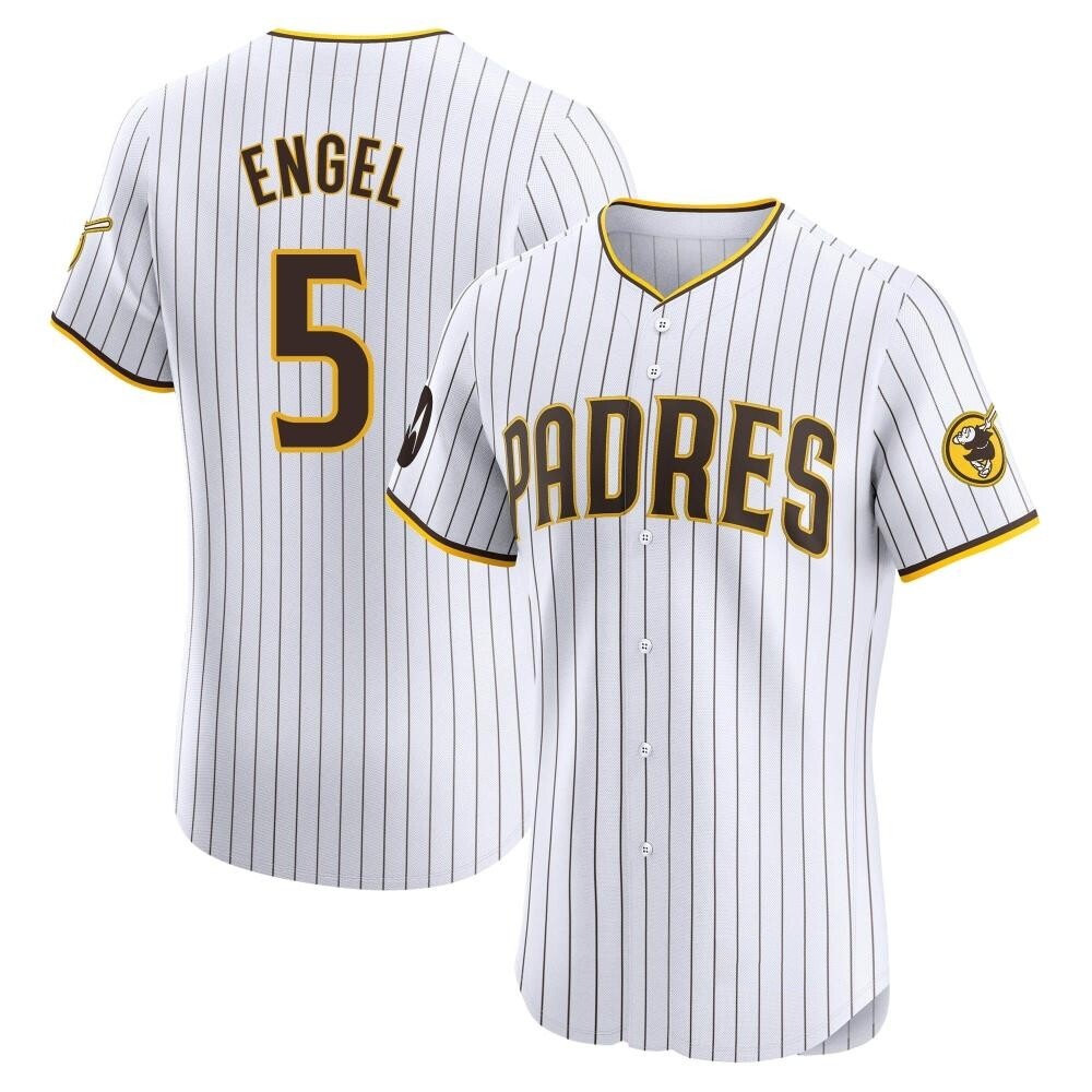 Elite Adam Engel Men's San Diego Padres White Home Patch Jersey Elite Adam Engel Men's San Diego Padres White Home Patch Jersey