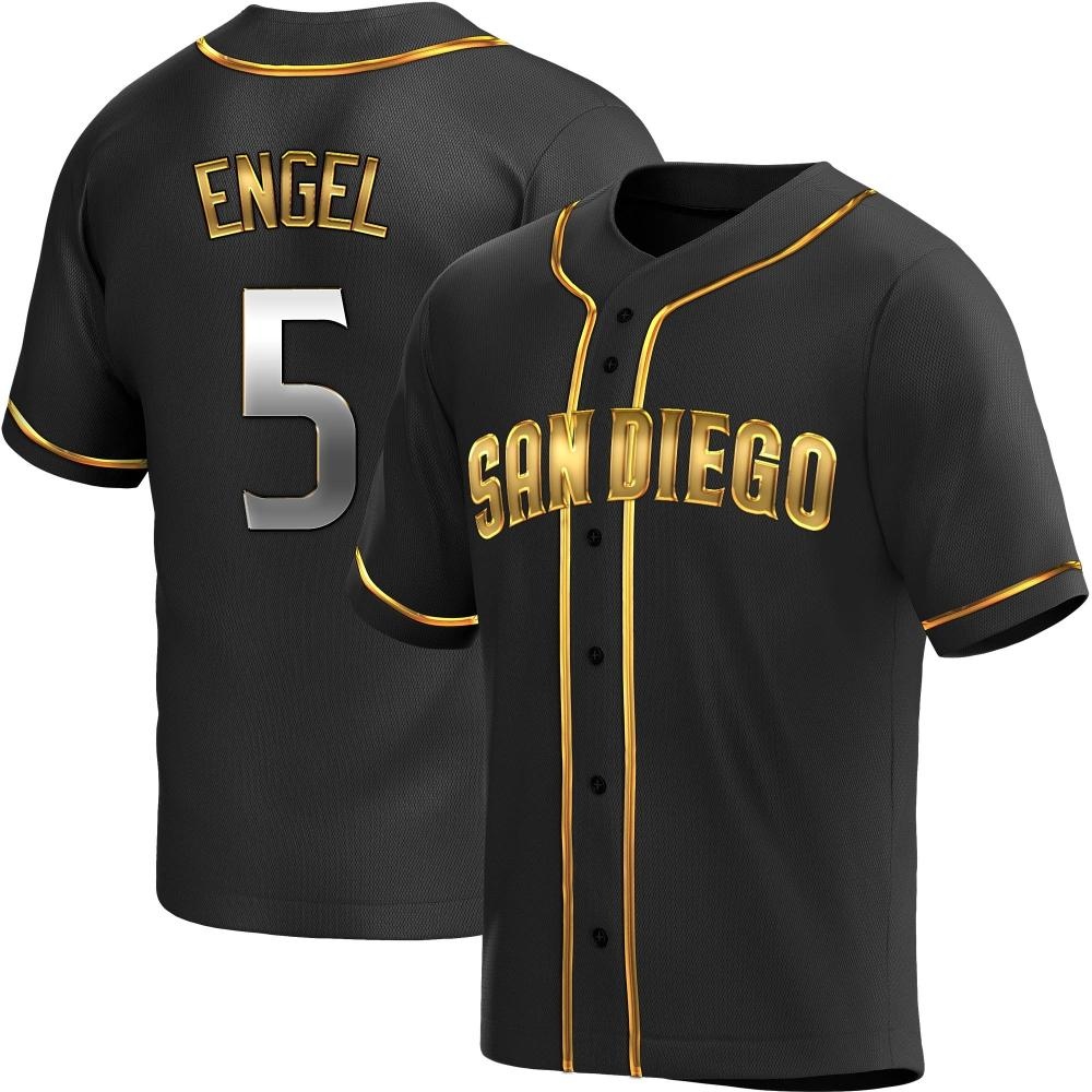 Replica Adam Engel Men's San Diego Padres Black Golden Alternate Jersey Replica Adam Engel Men's San Diego Padres Black Golden Alternate Jersey