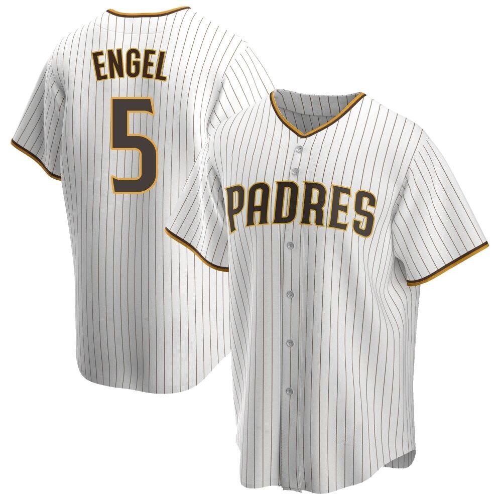 Replica Adam Engel Men's San Diego Padres White /Brown Home Jersey Replica Adam Engel Men's San Diego Padres White /Brown Home Jersey