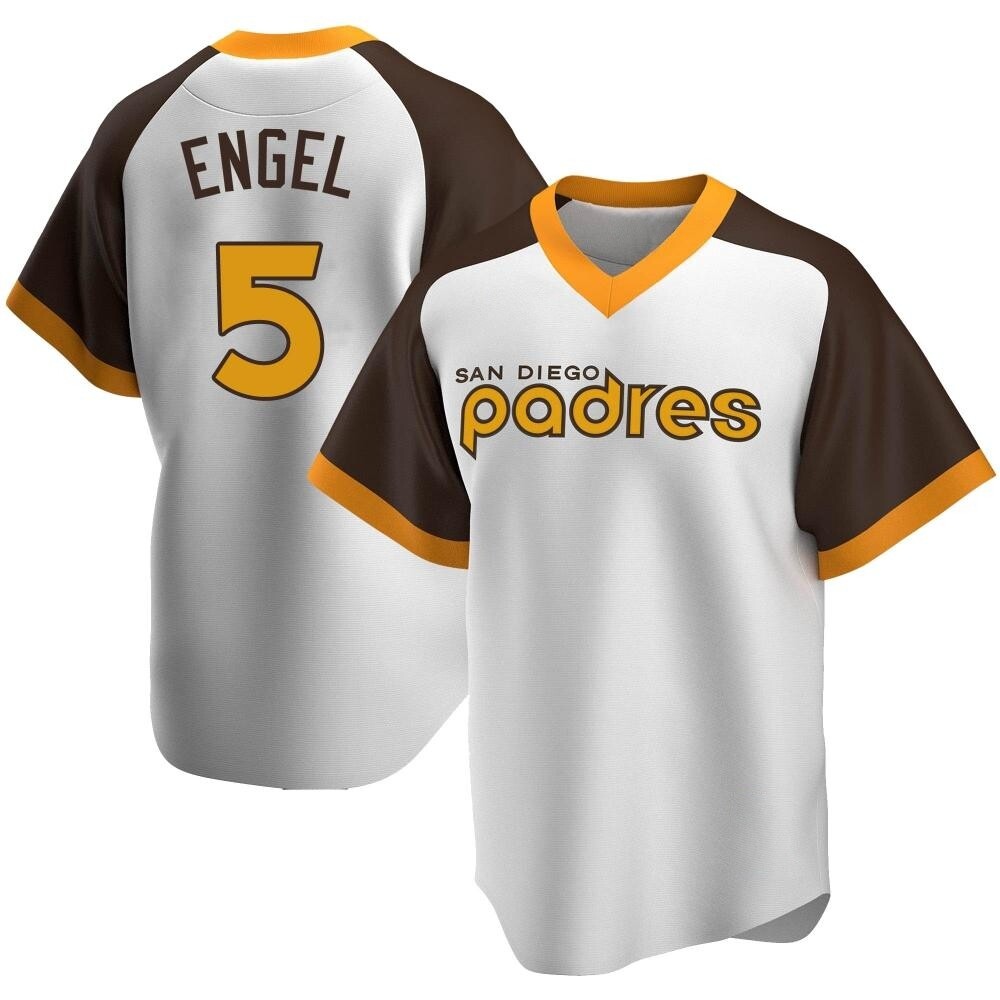 Replica Adam Engel Men's San Diego Padres White Home Cooperstown Collection Jersey Replica Adam Engel Men's San Diego Padres White Home Cooperstown Collection Jersey