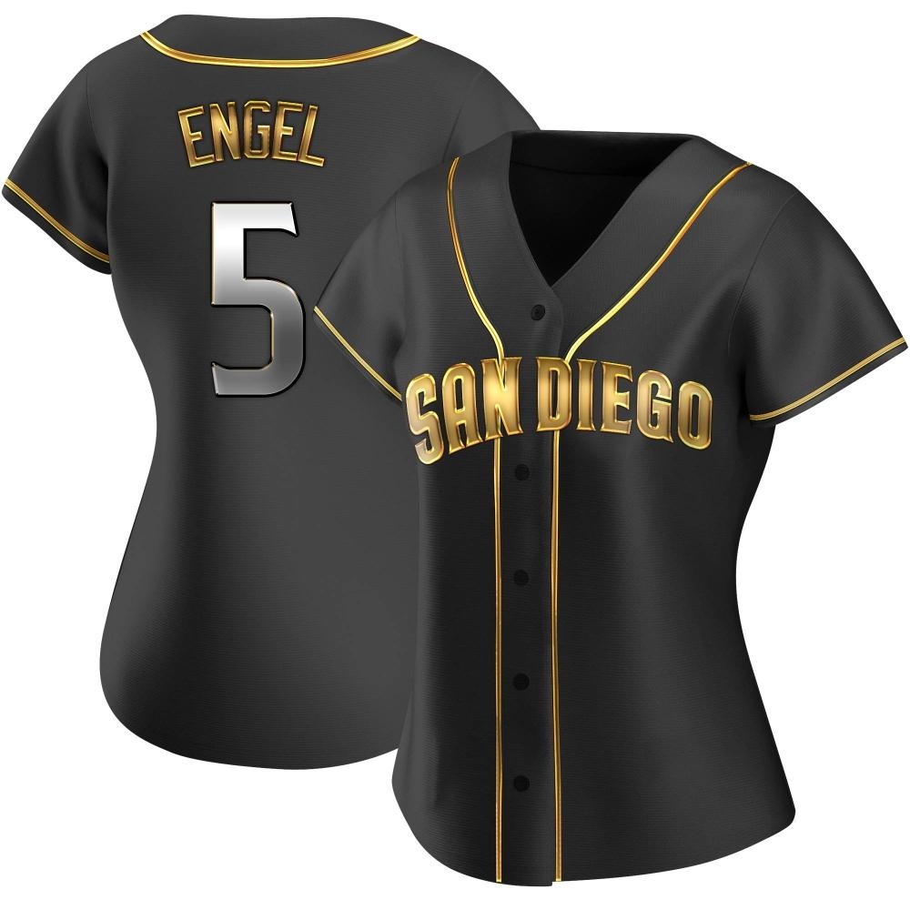 Replica Adam Engel Women's San Diego Padres Black Golden Alternate Jersey Replica Adam Engel Women's San Diego Padres Black Golden Alternate Jersey