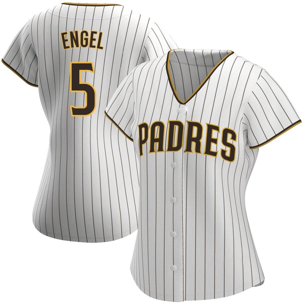 Replica Adam Engel Women's San Diego Padres White /Brown Home Jersey