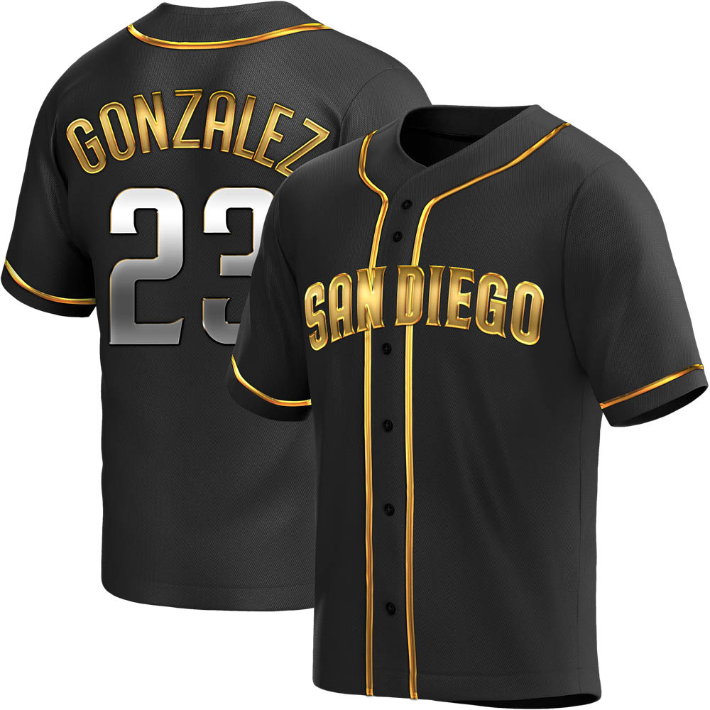 Replica Adrian Gonzalez Men's San Diego Padres Black Golden Alternate Jersey Replica Adrian Gonzalez Men's San Diego Padres Black Golden Alternate Jersey