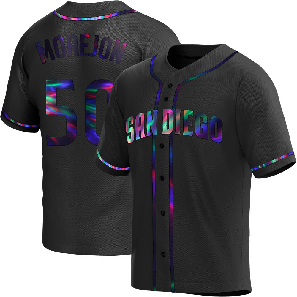 Replica Adrian Morejon Men's San Diego Padres Black Holographic Alternate Jersey Replica Adrian Morejon Men's San Diego Padres Black Holographic Alternate Jersey