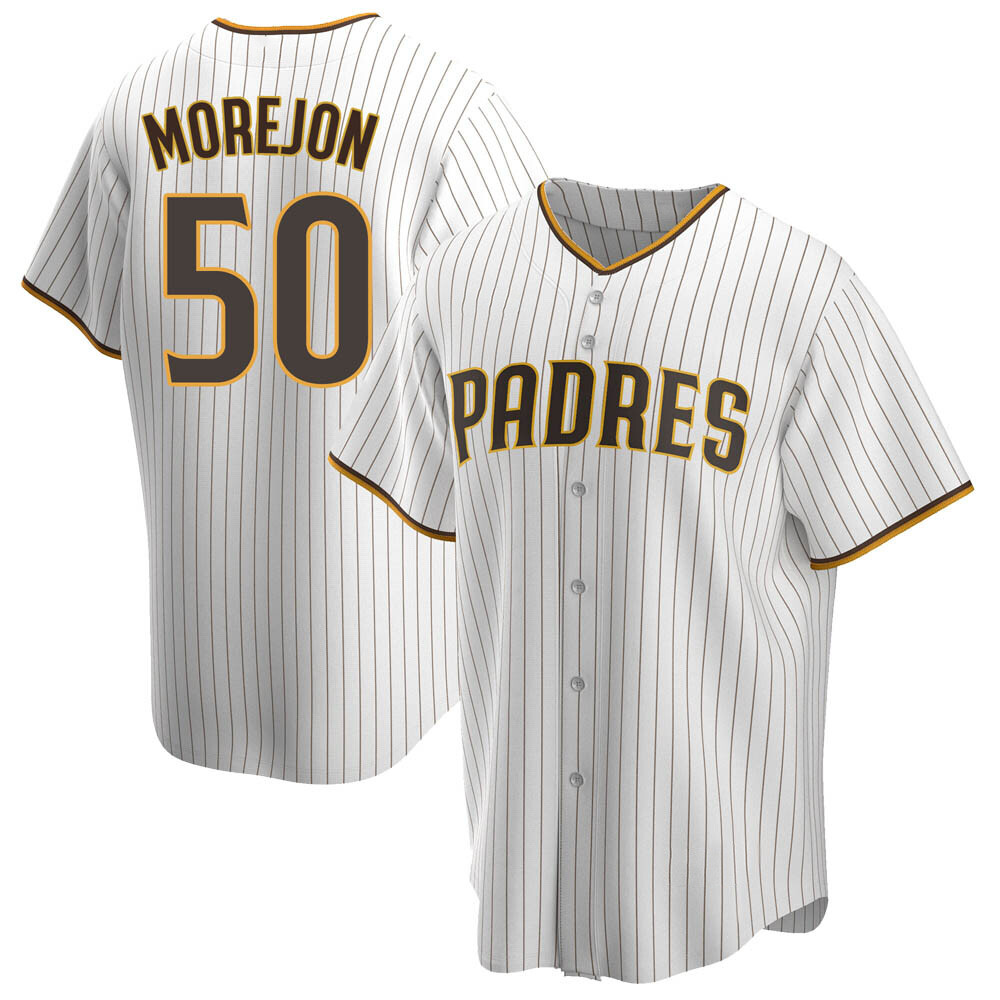 Replica Adrian Morejon Men's San Diego Padres White /Brown Home Jersey Replica Adrian Morejon Men's San Diego Padres White /Brown Home Jersey