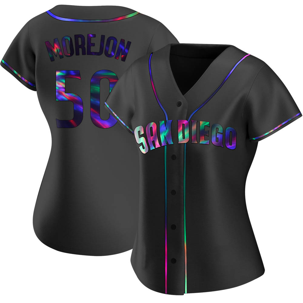 Replica Adrian Morejon Women's San Diego Padres Black Holographic Alternate Jersey Replica Adrian Morejon Women's San Diego Padres Black Holographic Alternate Jersey