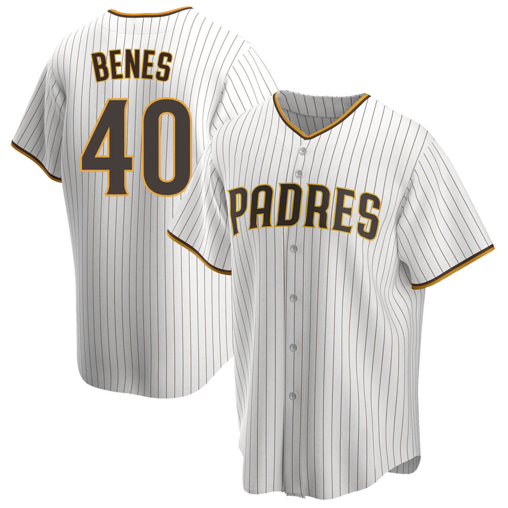 Replica Andy Benes Men's San Diego Padres White /Brown Home Jersey