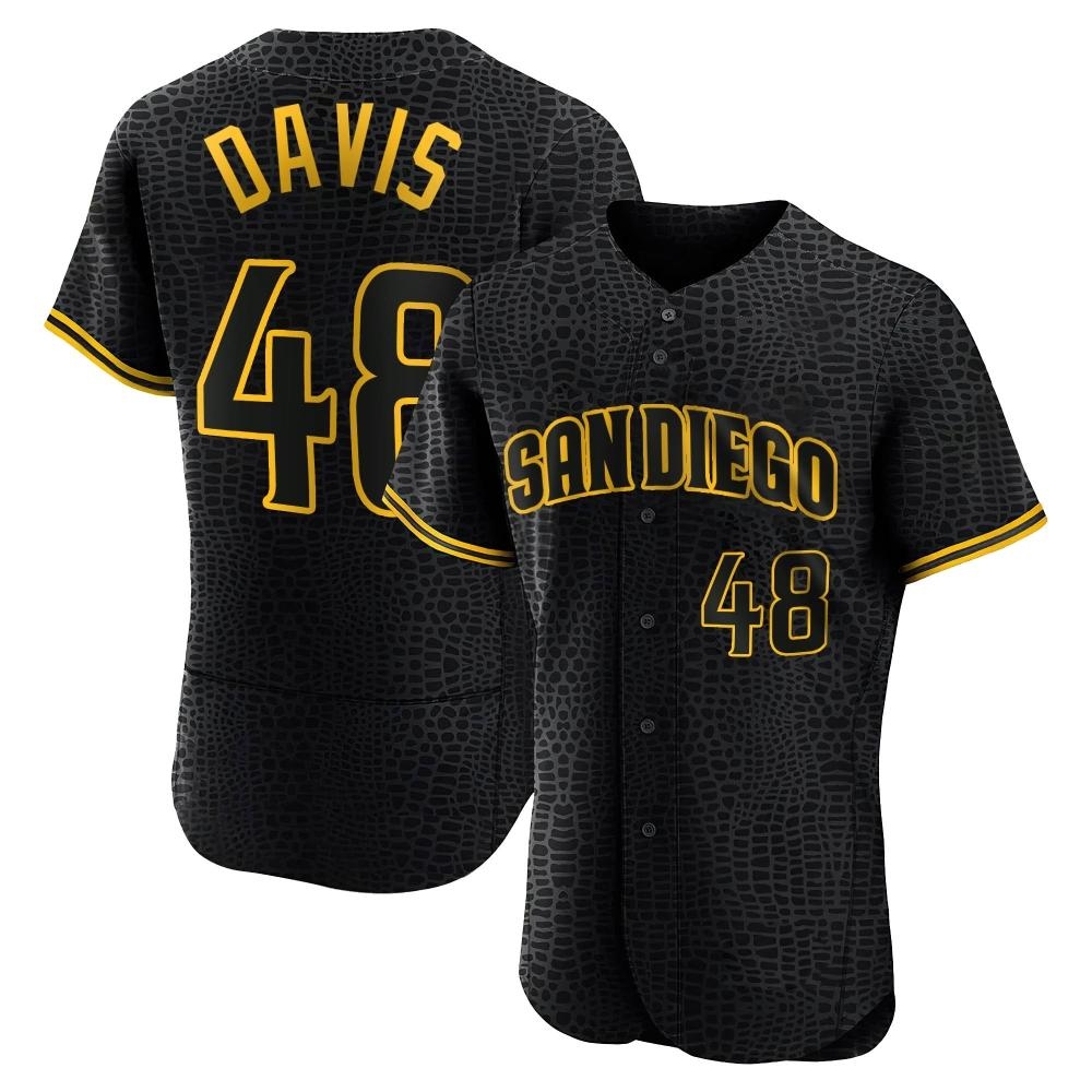Authentic Austin Davis Men's San Diego Padres Black Snake Skin City Jersey Authentic Austin Davis Men's San Diego Padres Black Snake Skin City Jersey