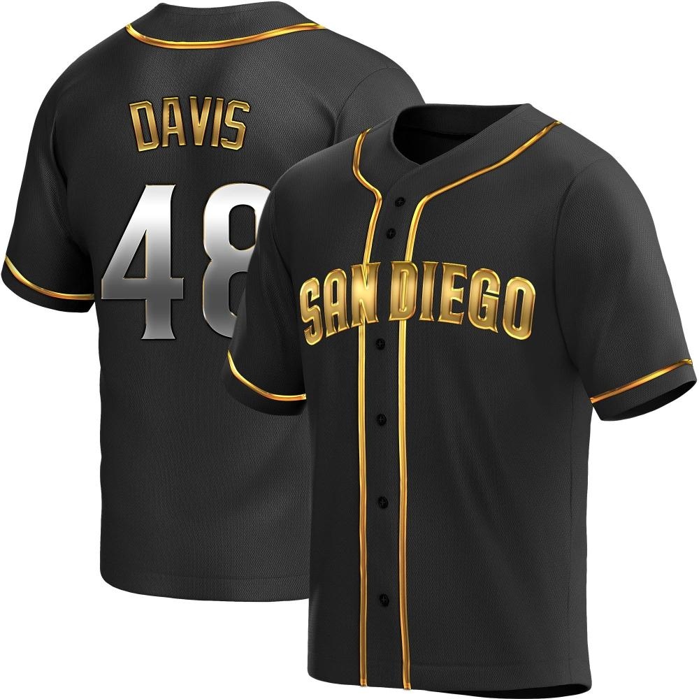 Replica Austin Davis Men's San Diego Padres Black Golden Alternate Jersey Replica Austin Davis Men's San Diego Padres Black Golden Alternate Jersey