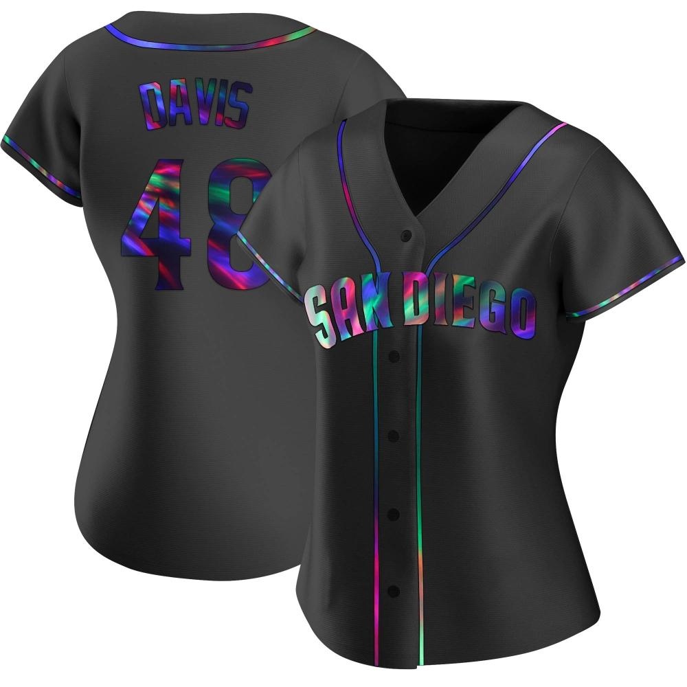 Replica Austin Davis Women's San Diego Padres Black Holographic Alternate Jersey Replica Austin Davis Women's San Diego Padres Black Holographic Alternate Jersey