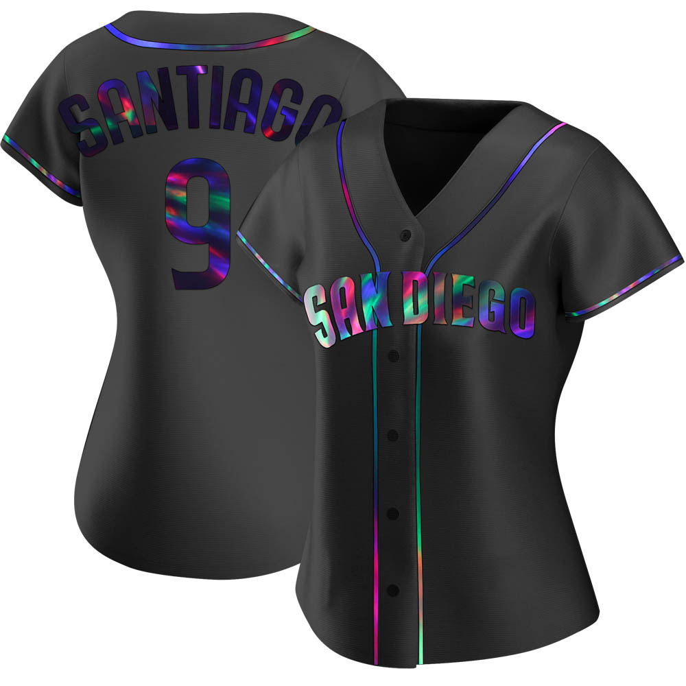 Replica Benito Santiago Women's San Diego Padres Black Holographic Alternate Jersey Replica Benito Santiago Women's San Diego Padres Black Holographic Alternate Jersey
