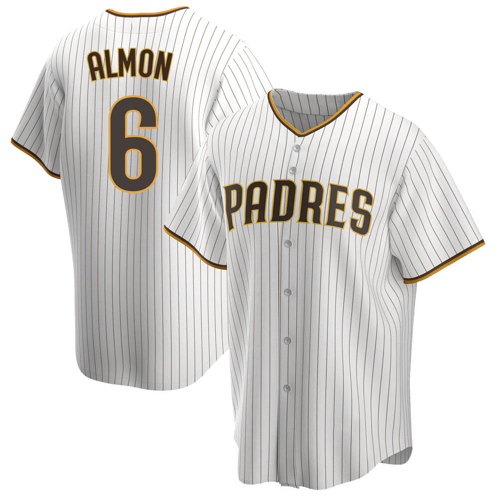 Replica Bill Almon Men's San Diego Padres White /Brown Home Jersey