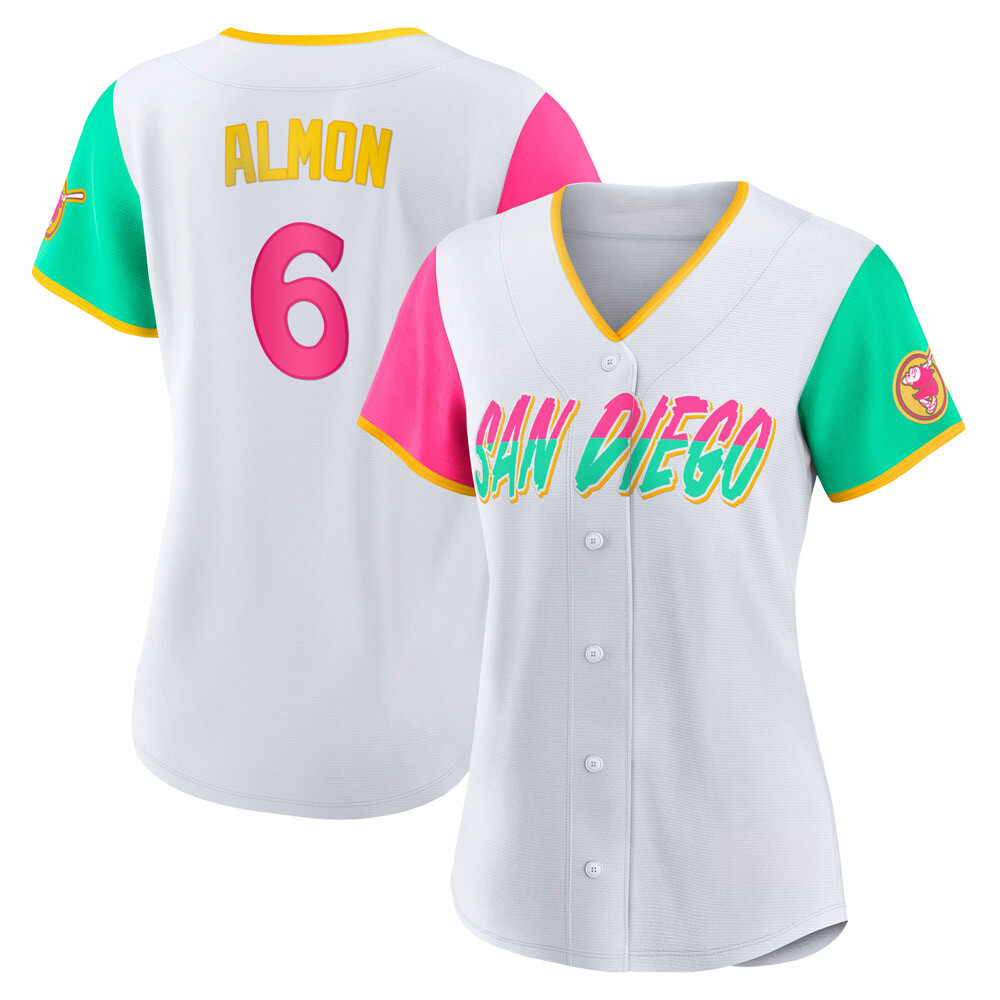 Replica Bill Almon Women's San Diego Padres White 2022 City Connect Jersey Replica Bill Almon Women's San Diego Padres White 2022 City Connect Jersey