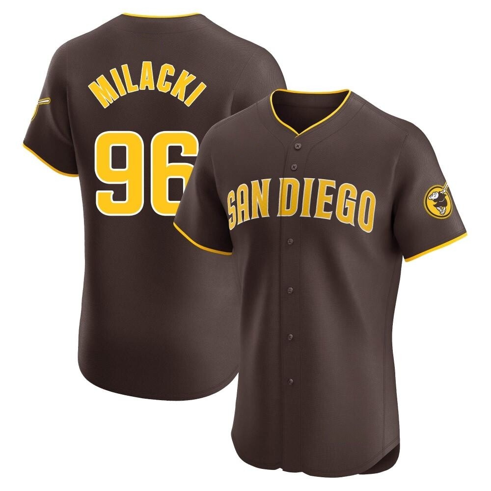 Elite Bobby Milacki Men's San Diego Padres Brown Road Vapor Premier Jersey Elite Bobby Milacki Men's San Diego Padres Brown Road Vapor Premier Jersey
