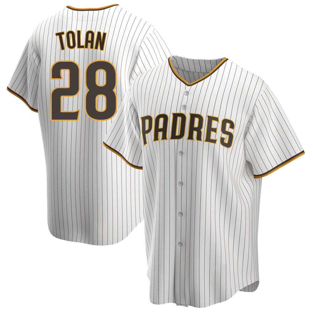 Replica Bobby Tolan Youth San Diego Padres White /Brown Home Jersey