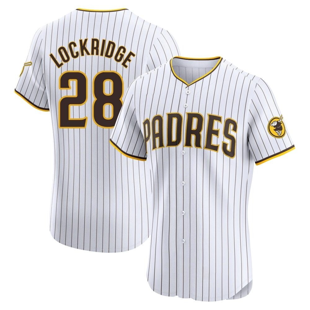 Elite Brandon Lockridge Men's San Diego Padres White Home Jersey Elite Brandon Lockridge Men's San Diego Padres White Home Jersey
