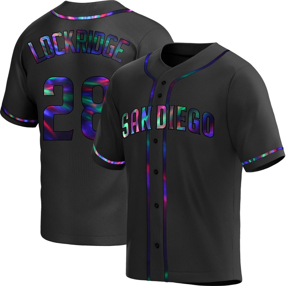 Replica Brandon Lockridge Men's San Diego Padres Black Holographic Alternate Jersey Replica Brandon Lockridge Men's San Diego Padres Black Holographic Alternate Jersey