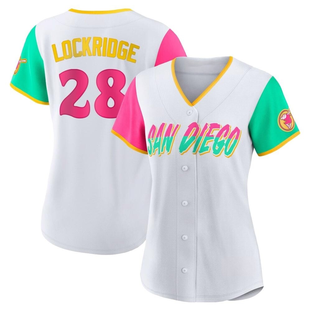 Replica Brandon Lockridge Women's San Diego Padres White 2022 City Connect Jersey Replica Brandon Lockridge Women's San Diego Padres White 2022 City Connect Jersey