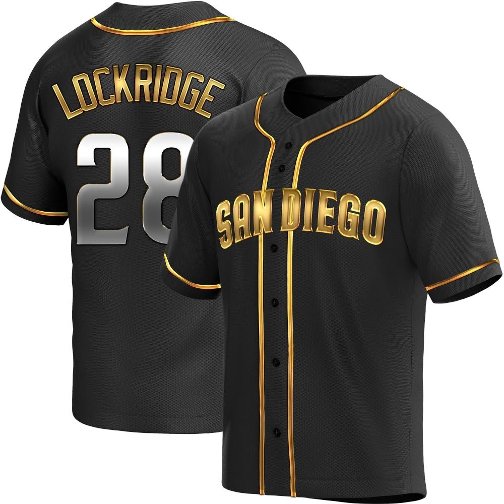 Replica Brandon Lockridge Youth San Diego Padres Black Golden Alternate Jersey Replica Brandon Lockridge Youth San Diego Padres Black Golden Alternate Jersey