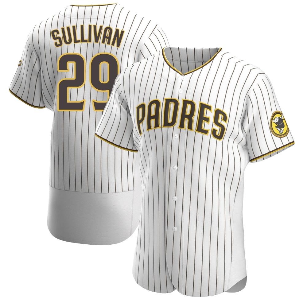 Authentic Brett Sullivan Men's San Diego Padres White /Brown Home Jersey Authentic Brett Sullivan Men's San Diego Padres White /Brown Home Jersey