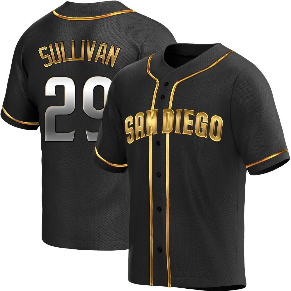 Replica Brett Sullivan Men's San Diego Padres Black Golden Alternate Jersey Replica Brett Sullivan Men's San Diego Padres Black Golden Alternate Jersey