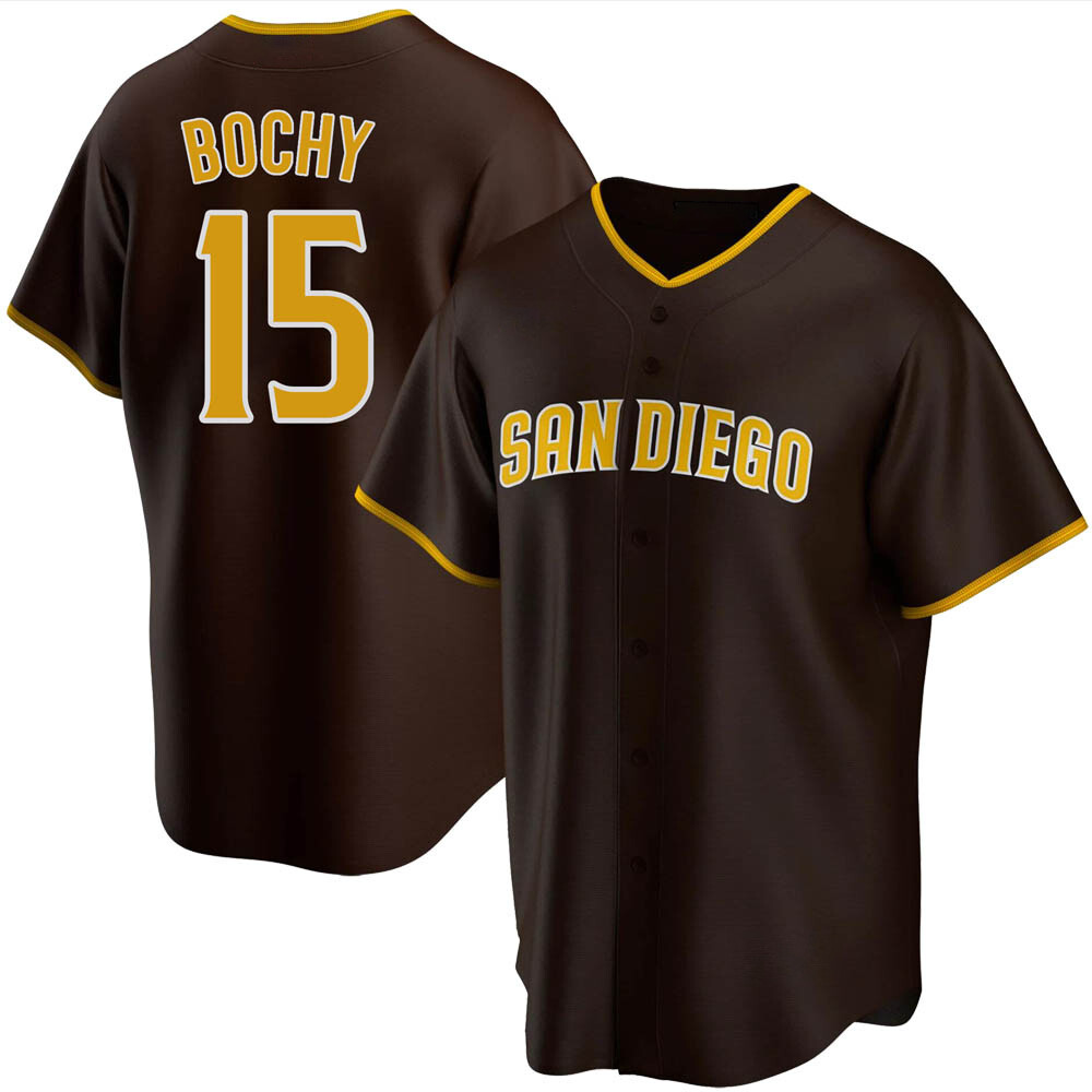 Replica Bruce Bochy Men's San Diego Padres Brown Road Jersey Replica Bruce Bochy Men's San Diego Padres Brown Road Jersey