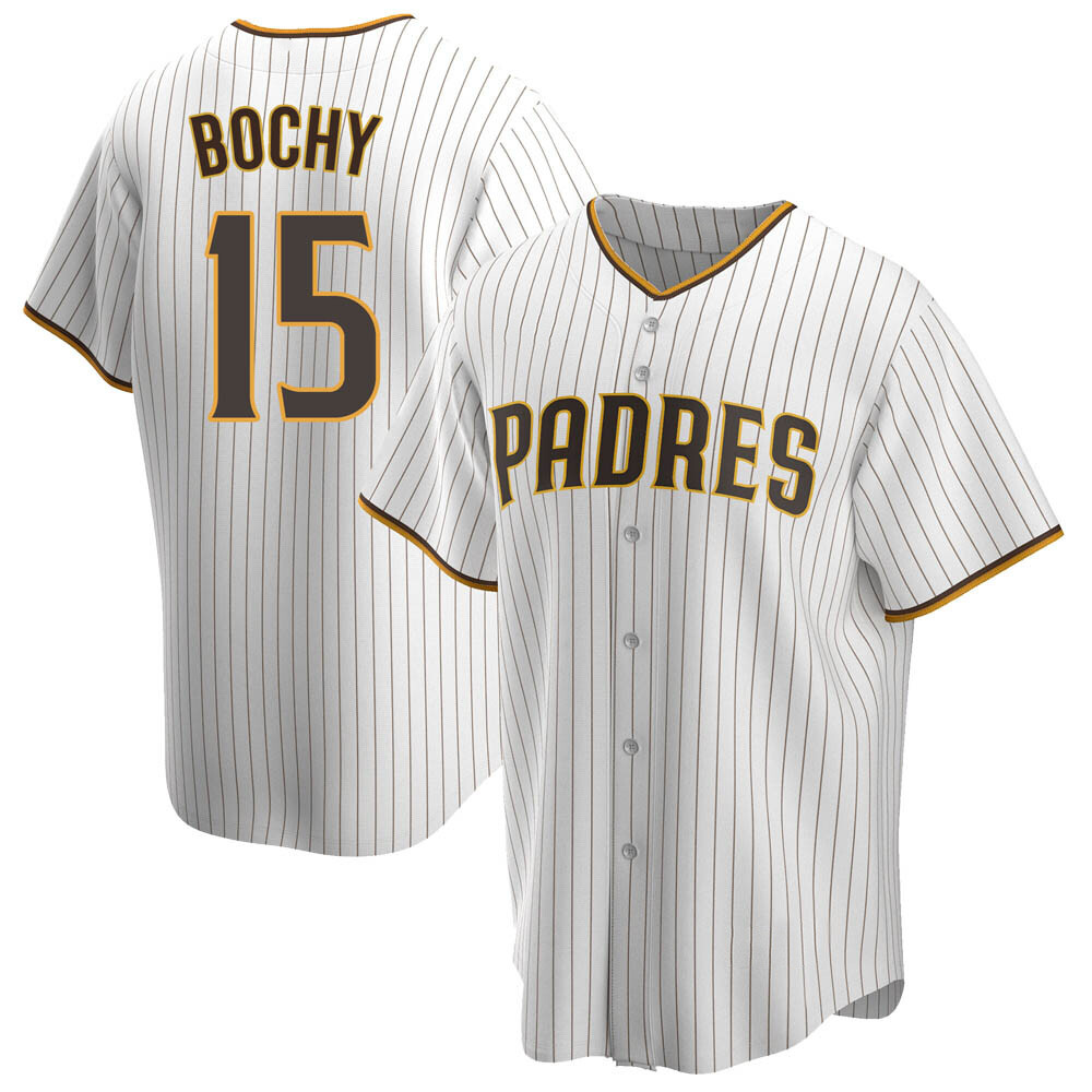 Replica Bruce Bochy Men's San Diego Padres White /Brown Home Jersey