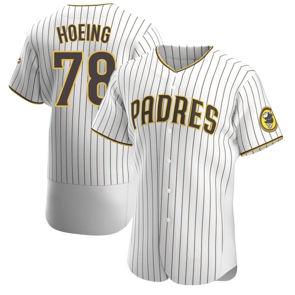 Authentic Bryan Hoeing Men's San Diego Padres White /Brown Home Jersey Authentic Bryan Hoeing Men's San Diego Padres White /Brown Home Jersey