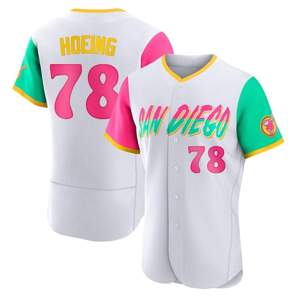 Authentic Bryan Hoeing Men's San Diego Padres White 2022 City Connect Jersey Authentic Bryan Hoeing Men's San Diego Padres White 2022 City Connect Jersey