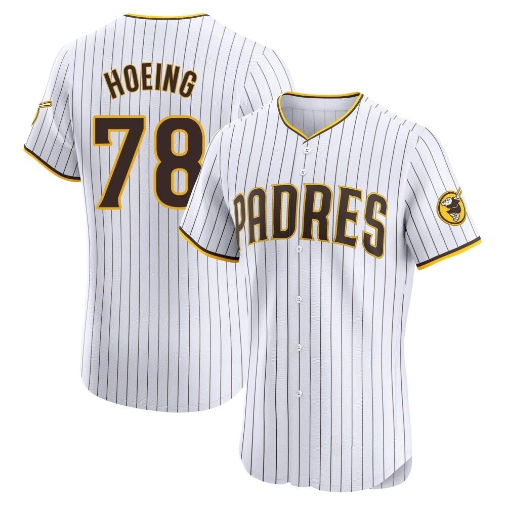 Elite Bryan Hoeing Men's San Diego Padres White Home Jersey Elite Bryan Hoeing Men's San Diego Padres White Home Jersey
