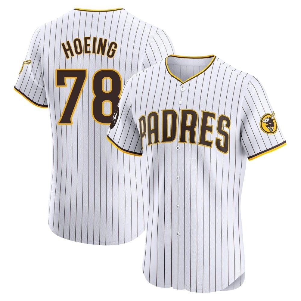 Elite Bryan Hoeing Men's San Diego Padres White Home Patch Jersey Elite Bryan Hoeing Men's San Diego Padres White Home Patch Jersey