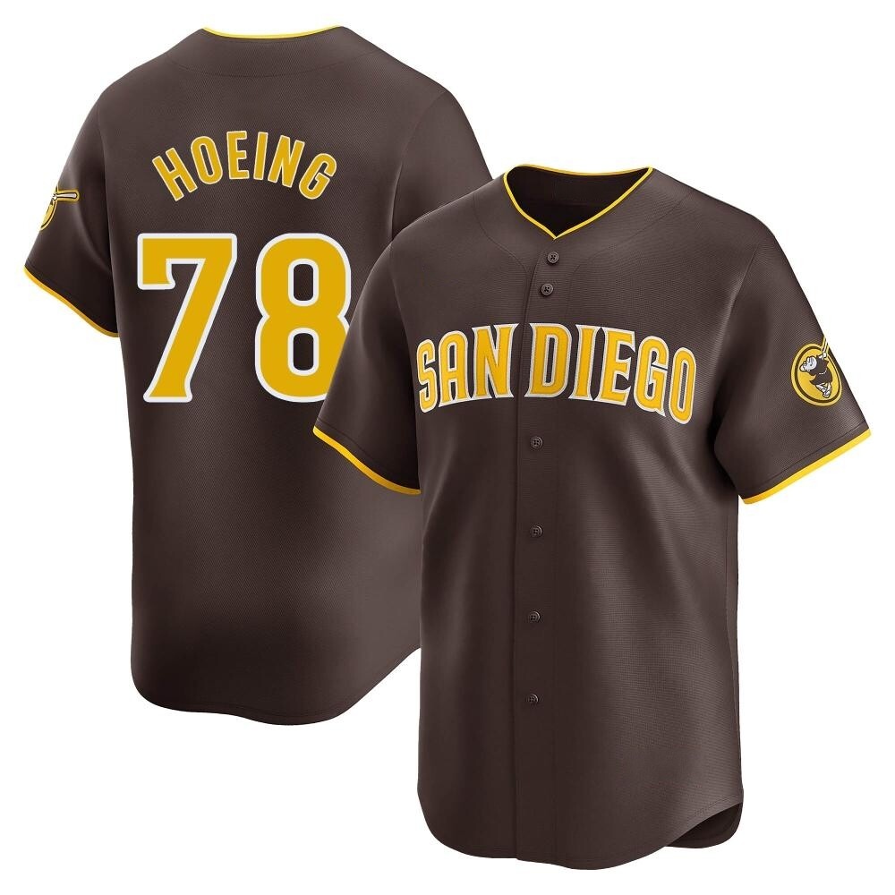 Limited Bryan Hoeing Men's San Diego Padres Brown Away Jersey Limited Bryan Hoeing Men's San Diego Padres Brown Away Jersey