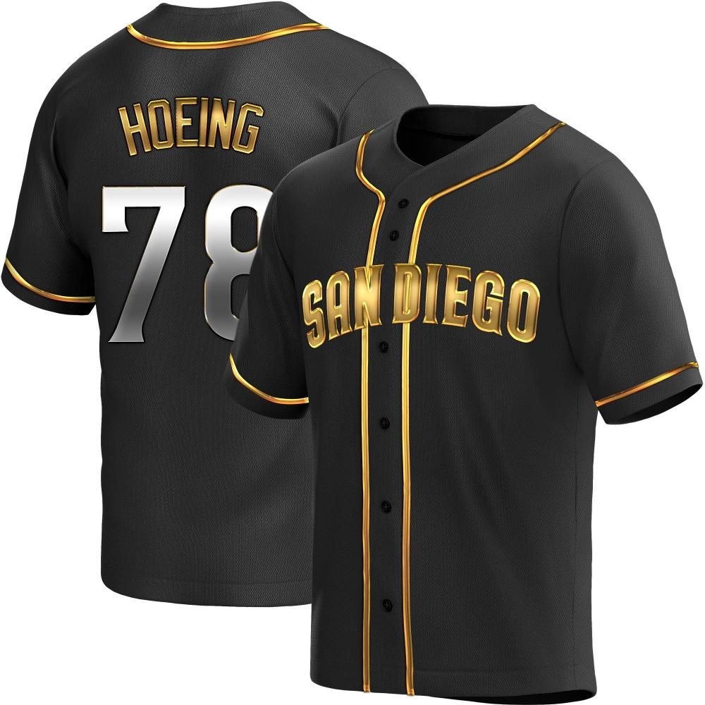 Replica Bryan Hoeing Men's San Diego Padres Black Golden Alternate Jersey Replica Bryan Hoeing Men's San Diego Padres Black Golden Alternate Jersey