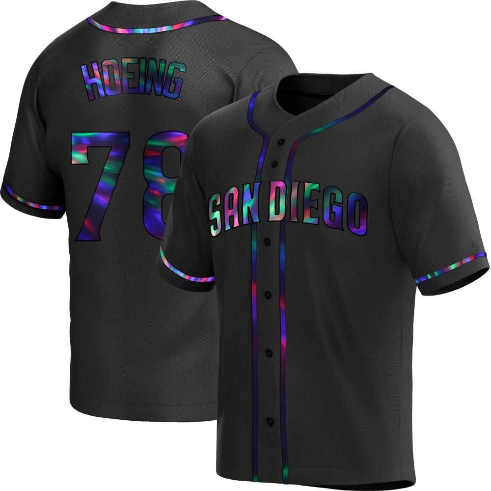 Replica Bryan Hoeing Men's San Diego Padres Black Holographic Alternate Jersey Replica Bryan Hoeing Men's San Diego Padres Black Holographic Alternate Jersey