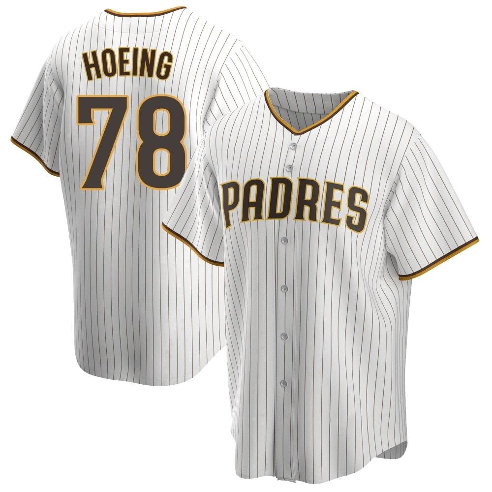 Replica Bryan Hoeing Men's San Diego Padres White /Brown Home Jersey Replica Bryan Hoeing Men's San Diego Padres White /Brown Home Jersey