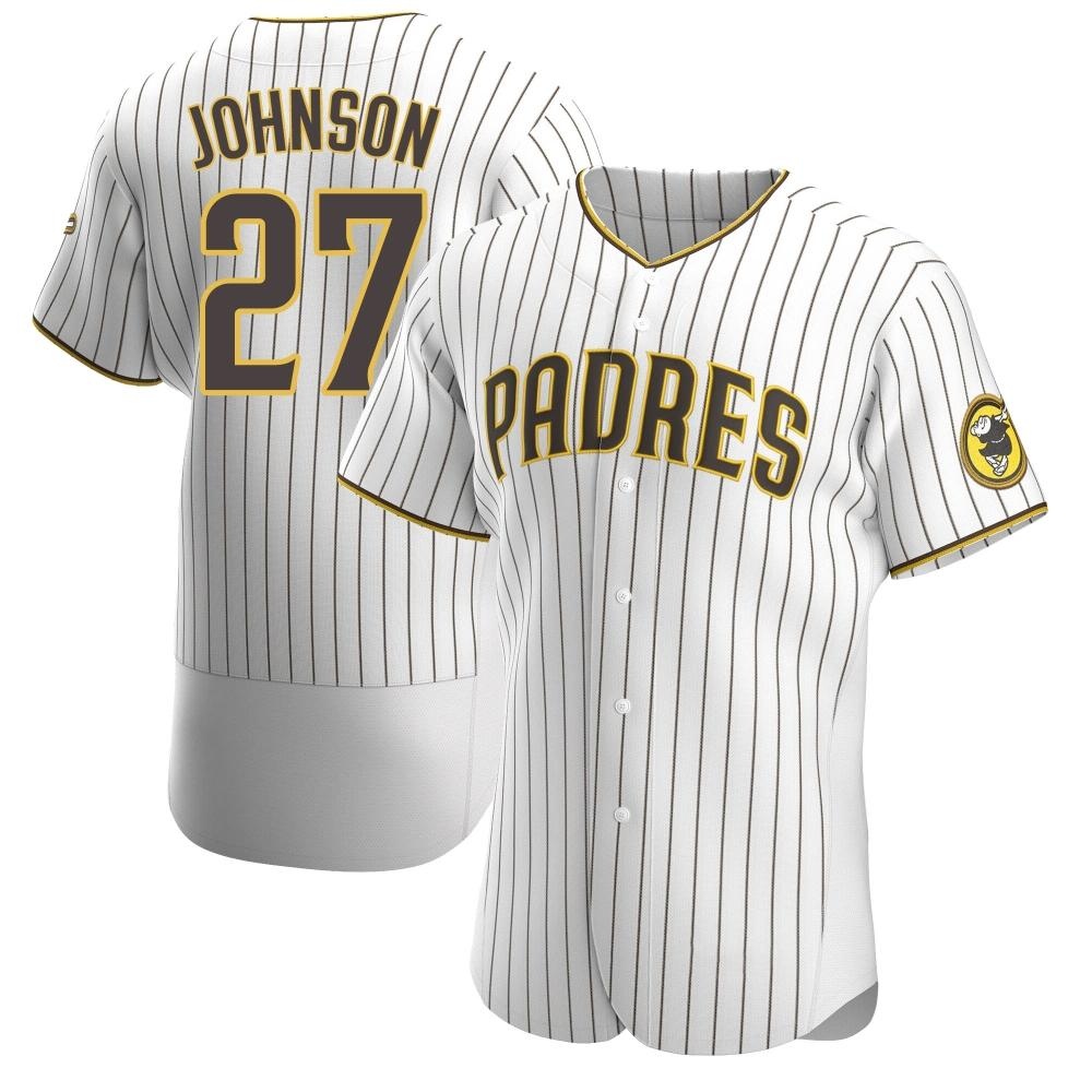 Authentic Bryce Johnson Men's San Diego Padres White /Brown Home Jersey