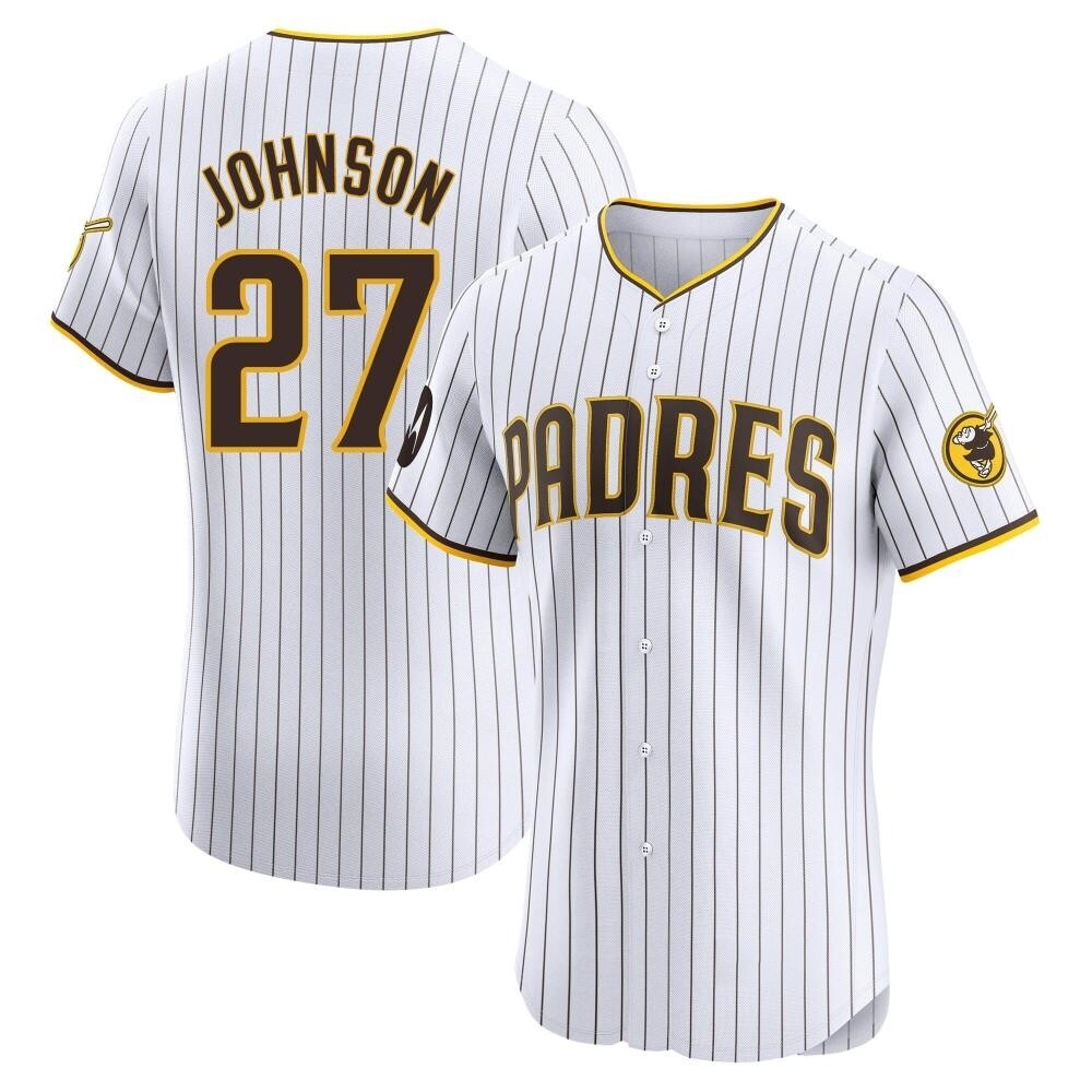 Elite Bryce Johnson Men's San Diego Padres White Home Patch Jersey Elite Bryce Johnson Men's San Diego Padres White Home Patch Jersey