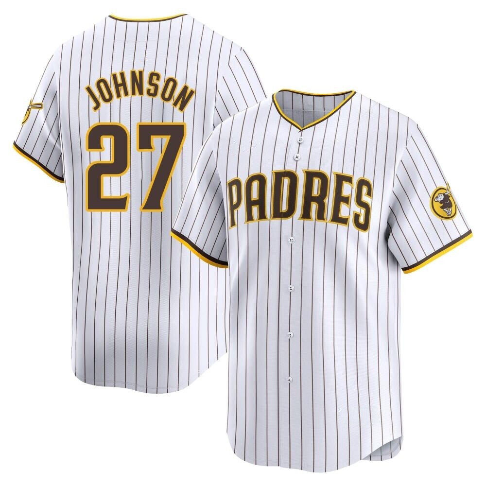 Limited Bryce Johnson Men's San Diego Padres White Home Jersey Limited Bryce Johnson Men's San Diego Padres White Home Jersey