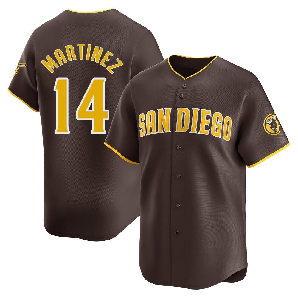 Limited Carmelo Martinez Men's San Diego Padres Brown Away Jersey Limited Carmelo Martinez Men's San Diego Padres Brown Away Jersey