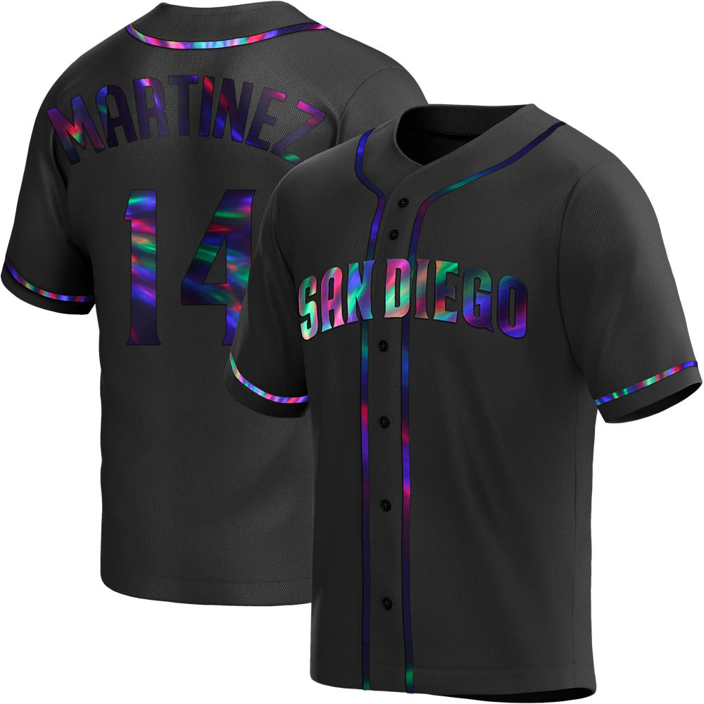 Replica Carmelo Martinez Men's San Diego Padres Black Holographic Alternate Jersey Replica Carmelo Martinez Men's San Diego Padres Black Holographic Alternate Jersey