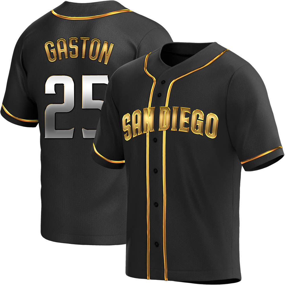 Replica Cito Gaston Men's San Diego Padres Black Golden Alternate Jersey Replica Cito Gaston Men's San Diego Padres Black Golden Alternate Jersey
