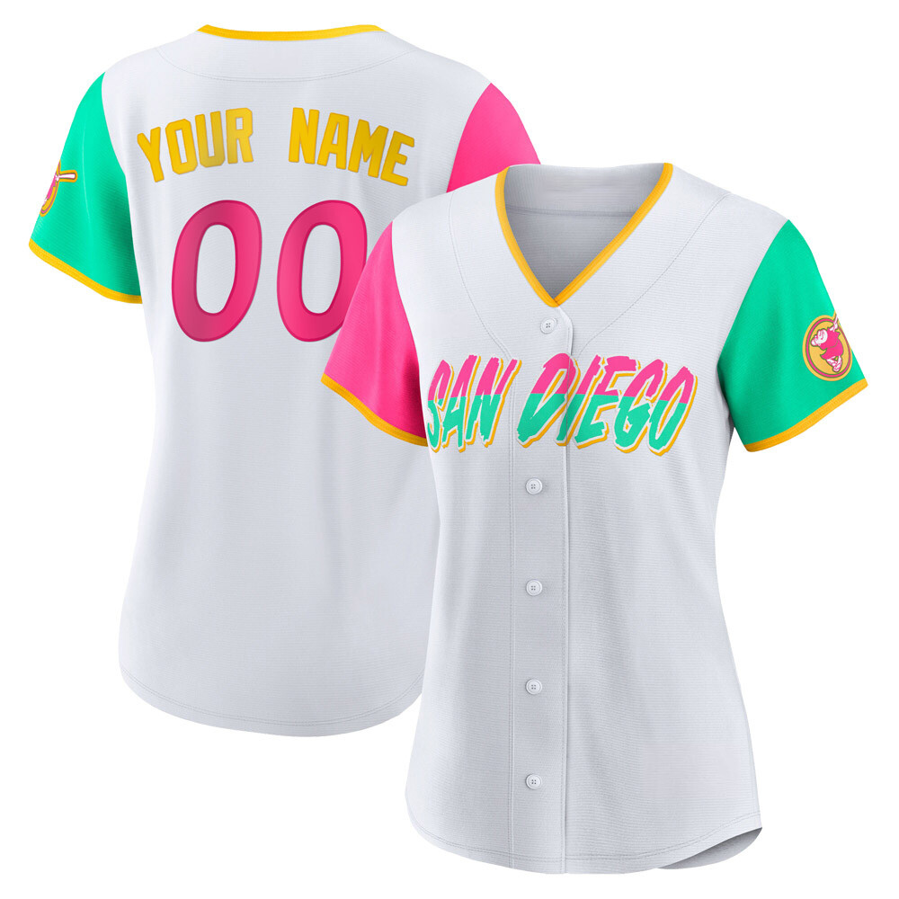 Authentic Custom Women's San Diego Padres White 2022 City Connect Jersey Authentic Custom Women's San Diego Padres White 2022 City Connect Jersey