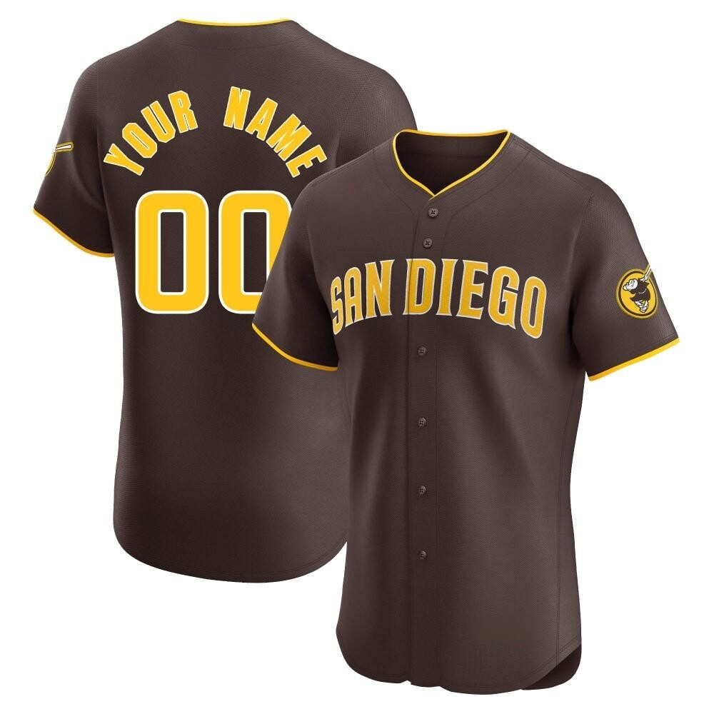 Elite Custom Men's San Diego Padres Brown Road Vapor Premier Jersey Elite Custom Men's San Diego Padres Brown Road Vapor Premier Jersey