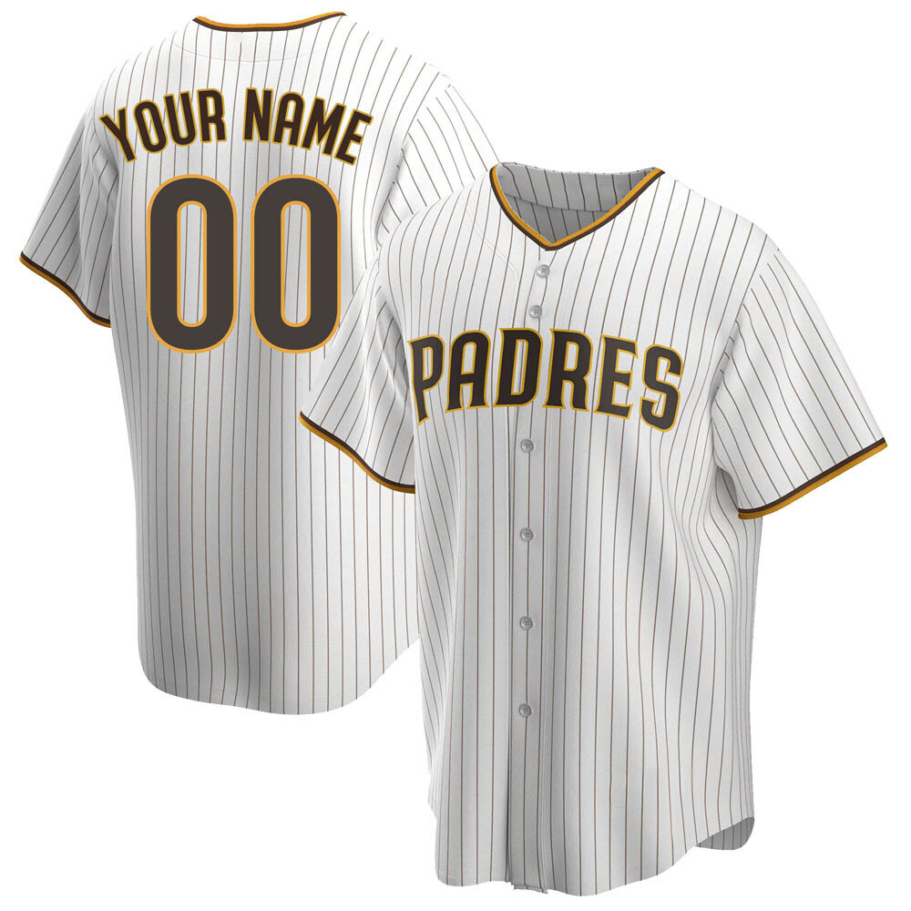 Replica Custom Men's San Diego Padres White /Brown Home Jersey
