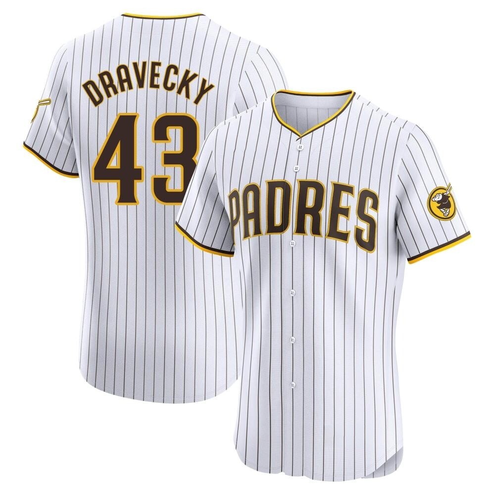 Elite Dave Dravecky Men's San Diego Padres White Home Jersey Elite Dave Dravecky Men's San Diego Padres White Home Jersey
