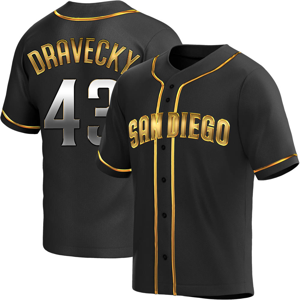 Replica Dave Dravecky Men's San Diego Padres Black Golden Alternate Jersey Replica Dave Dravecky Men's San Diego Padres Black Golden Alternate Jersey