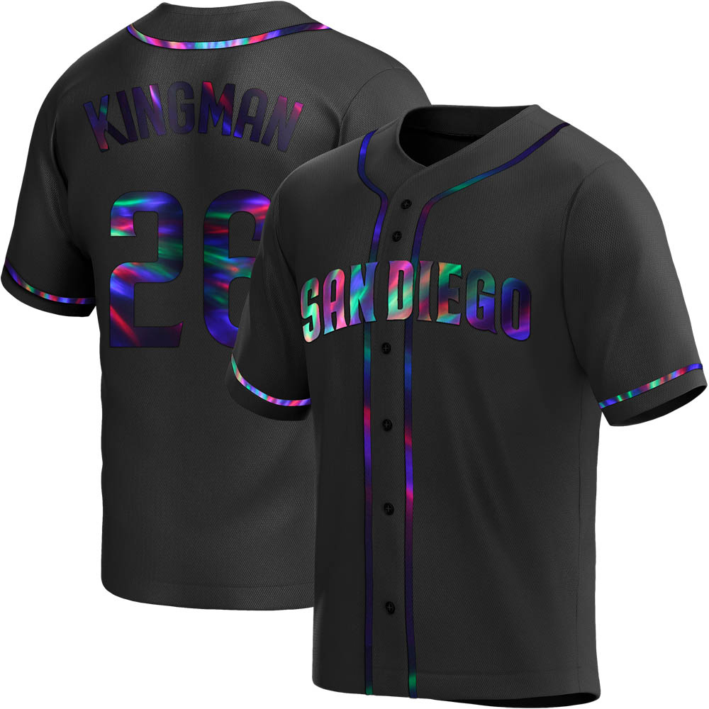 Replica Dave Kingman Men's San Diego Padres Black Holographic Alternate Jersey Replica Dave Kingman Men's San Diego Padres Black Holographic Alternate Jersey