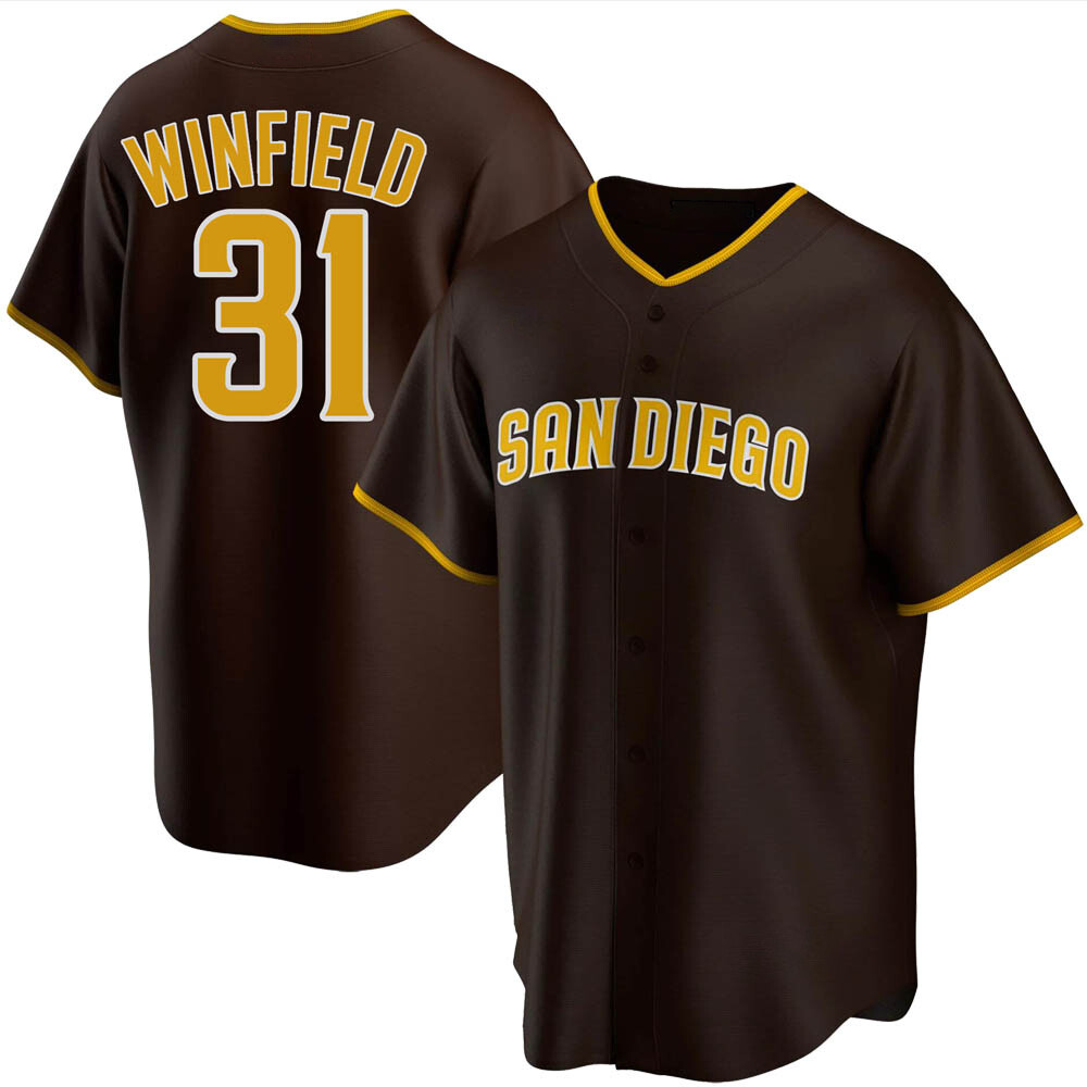Replica Dave Winfield Men's San Diego Padres Brown Road Jersey Replica Dave Winfield Men's San Diego Padres Brown Road Jersey