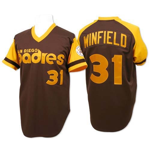 Replica Dave Winfield Men's San Diego Padres Brown Throwback Jersey Replica Dave Winfield Men's San Diego Padres Brown Throwback Jersey