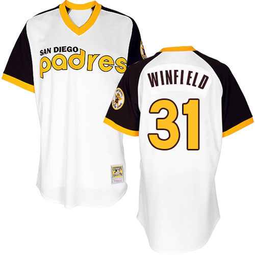 Replica Dave Winfield Men's San Diego Padres White Throwback Jersey Replica Dave Winfield Men's San Diego Padres White Throwback Jersey